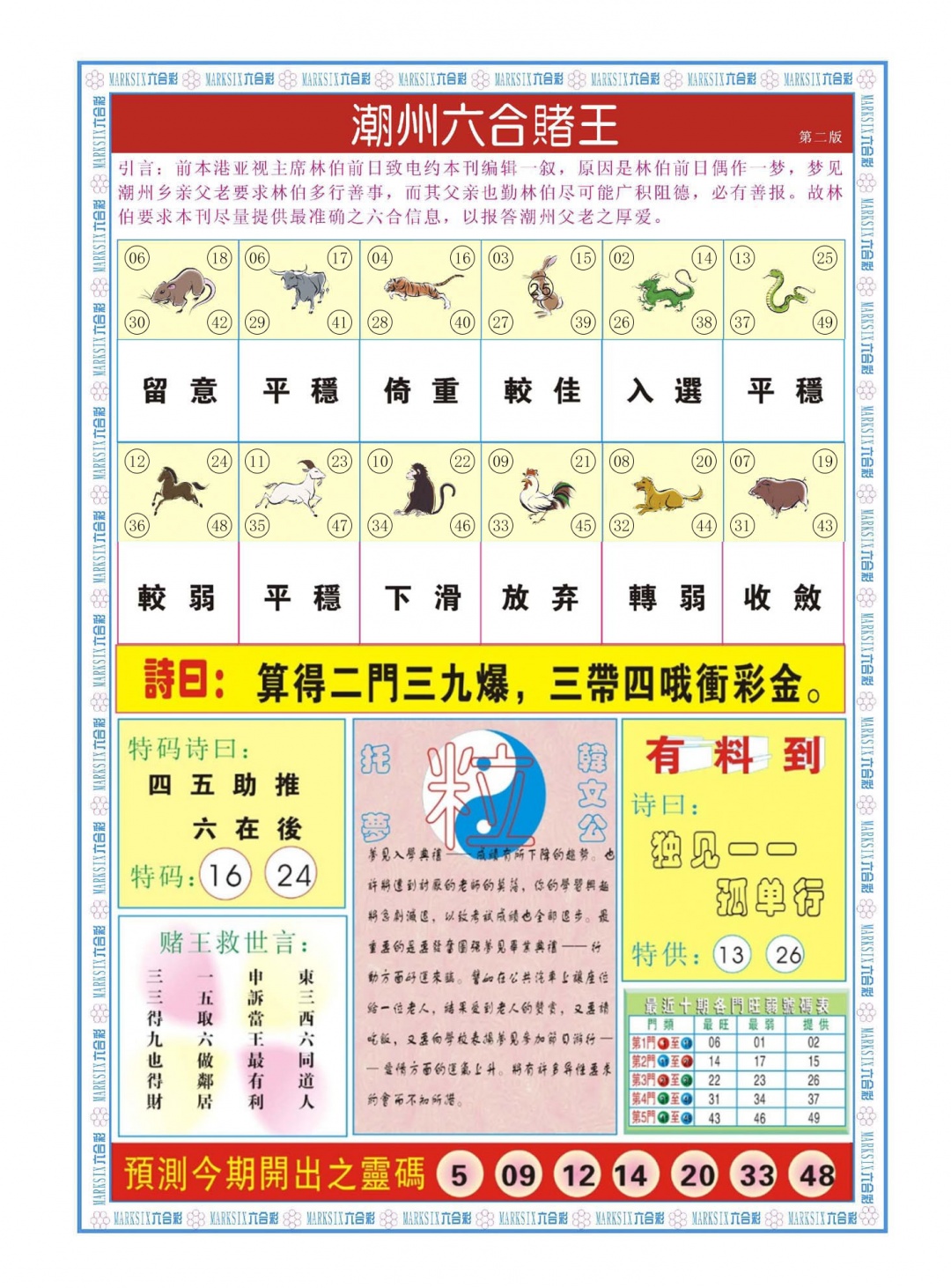 012期潮州六合赌王B[图]