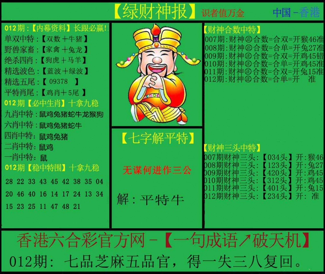 012期绿财神[图]